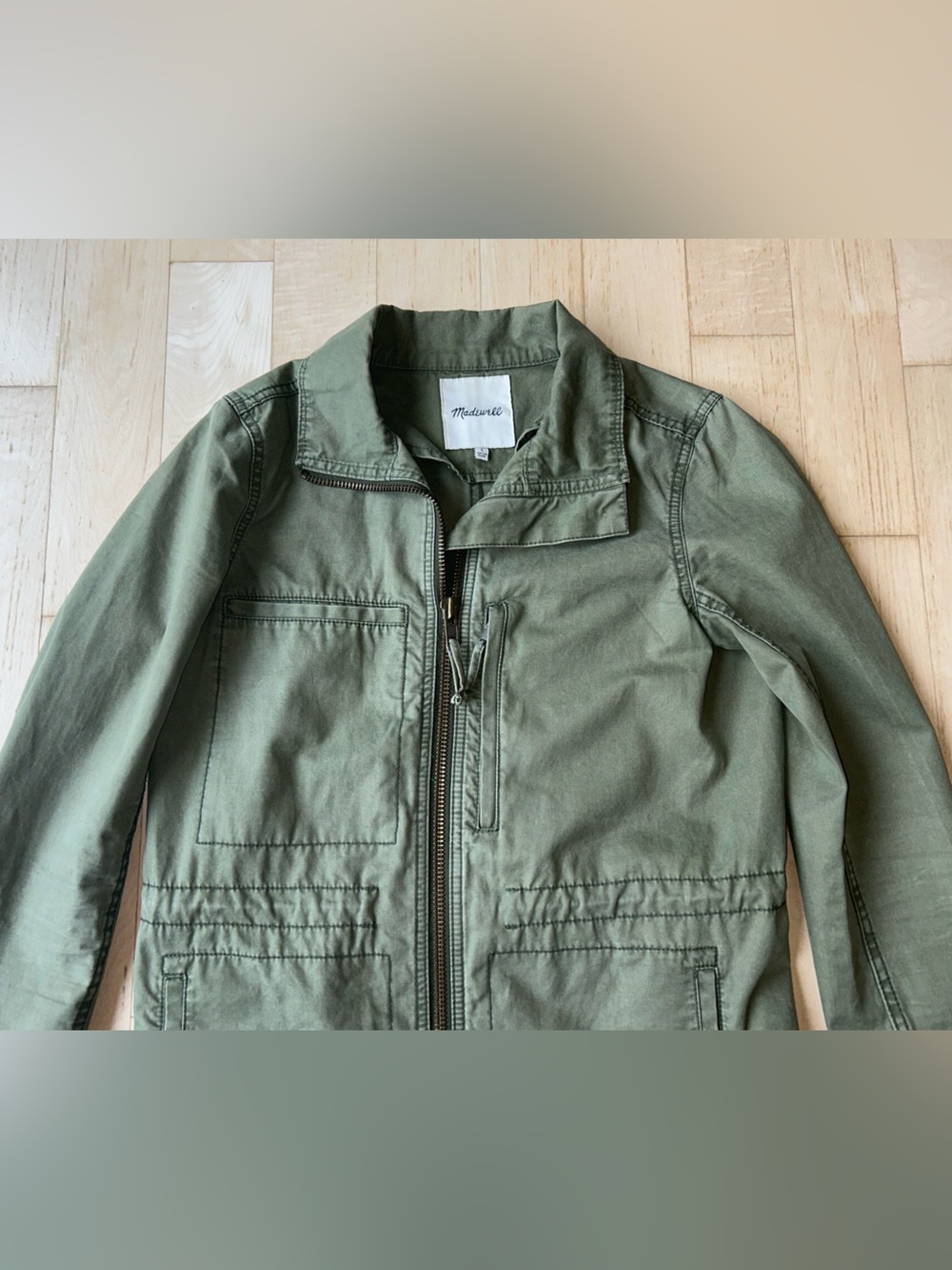 Madewell Women’s Fleet Utility Cotton Jacket in Desert Olive Size Small - Picture 9 of 16